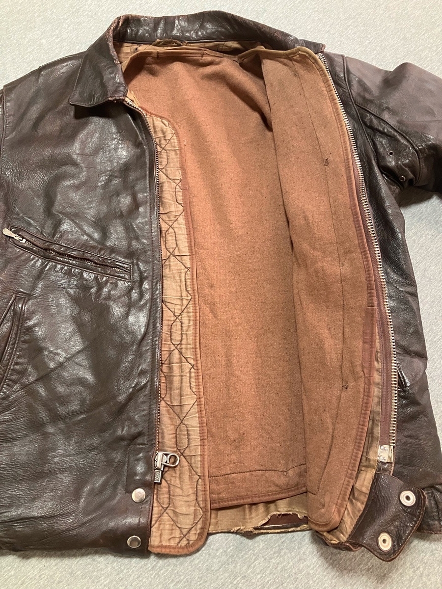 1970年代旧ソ連空軍レザーレザーフライトジャケット（軽量タイプ）中古並品