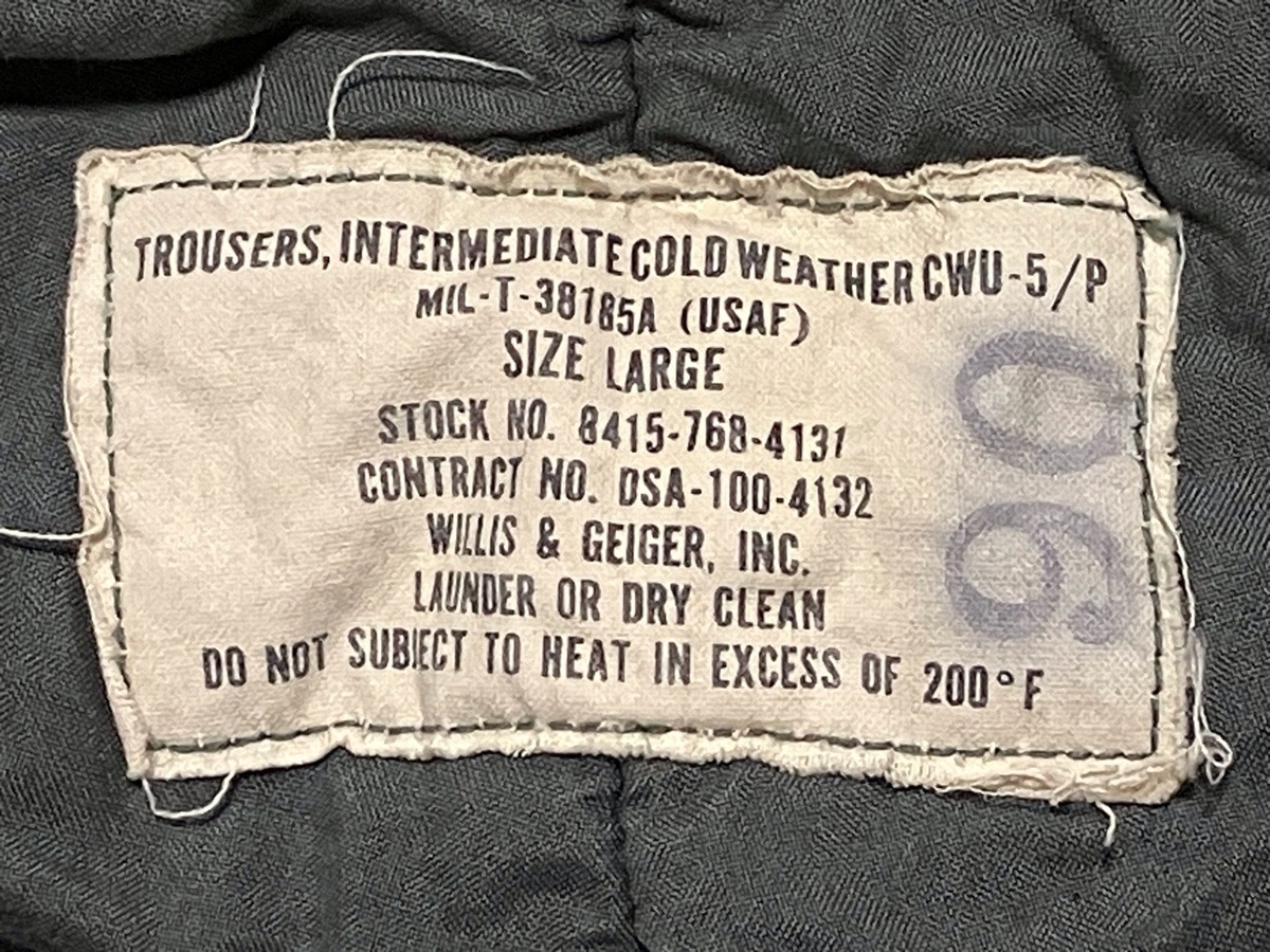 1960年代アメリカ空軍CWU-5/P防寒トラウザーズ中古良品
