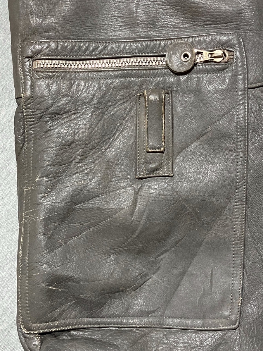 1970年代旧西ドイツ空軍レザーパイロットスーツ（フライトスーツ・グレイ）中古上品