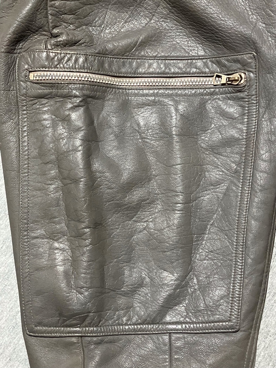 1970年代旧西ドイツ空軍レザーパイロットスーツ（フライトスーツ・グレイ）中古上品