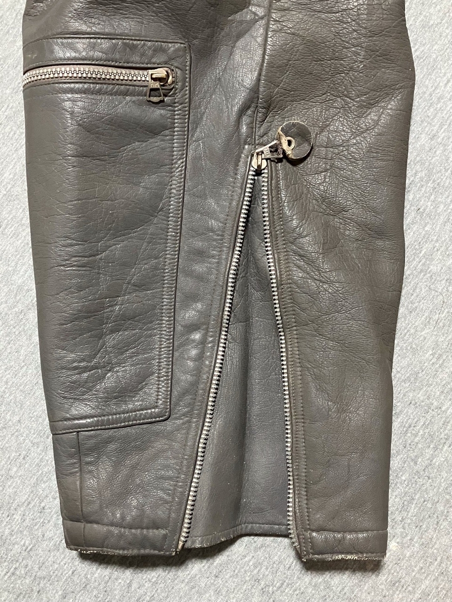 1970年代旧西ドイツ空軍レザーパイロットスーツ（フライトスーツ・グレイ）中古上品