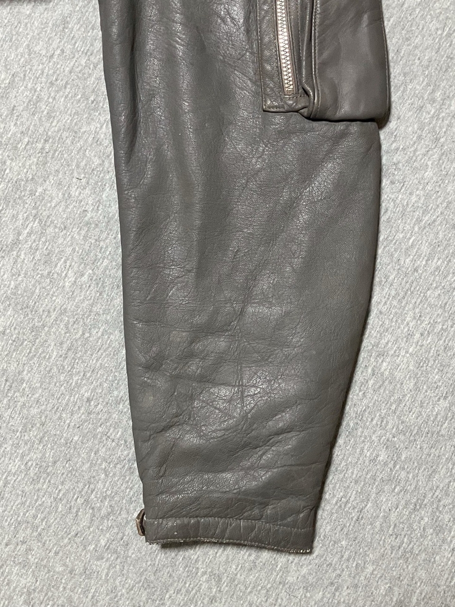 1970年代旧西ドイツ空軍レザーパイロットスーツ（フライトスーツ・グレイ）中古上品
