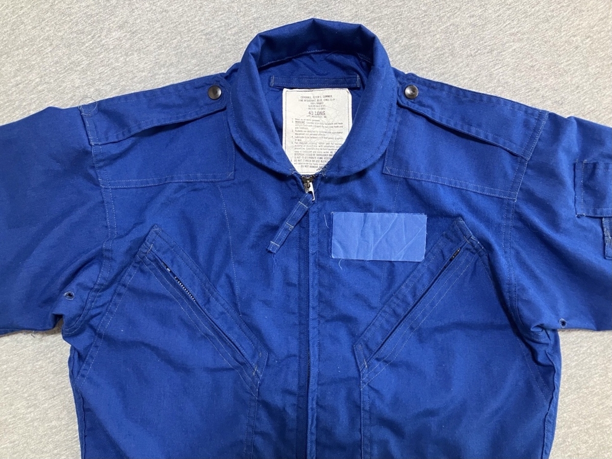 1980年代アメリカアメリカ海軍難燃パイロットスーツCWU-73P（フライトスーツ・ブルー）中古上品