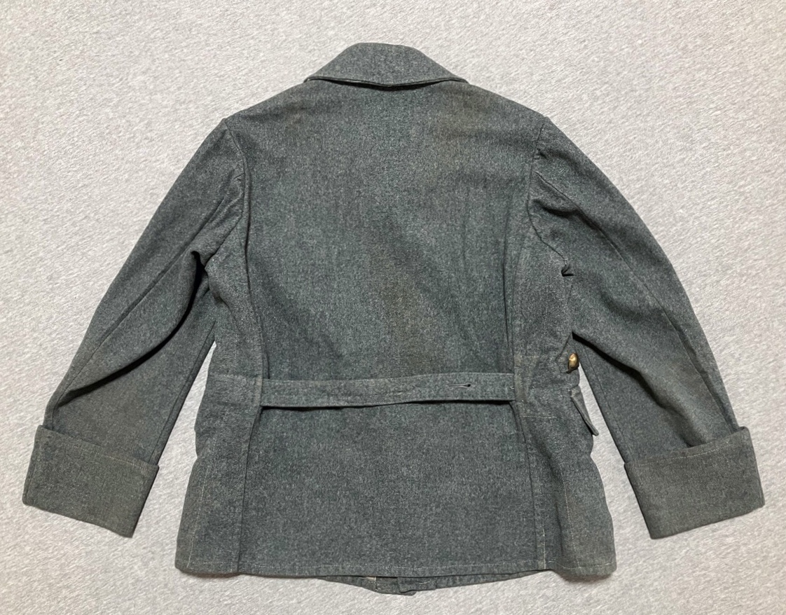 1950年代スイス陸軍ウールサービスジャケット(グレイ・フランネル・バックストラップ付)中古並品