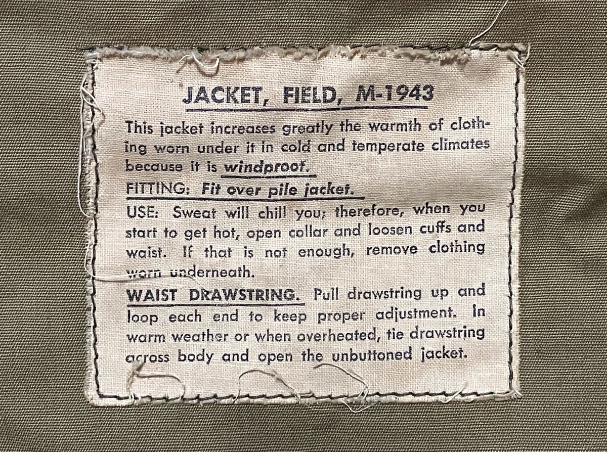 アメリカ軍M1943フィールドジャケット（370D・カーキライニング）中古極上品