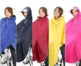 [Amagoo] 自転車用 レインコート ポンチョタイプ カラー5色 【ブルー/レッド/イエロー/ネイビー/ピンク】 男女兼用 フリーサイズ (ブルー（青）)