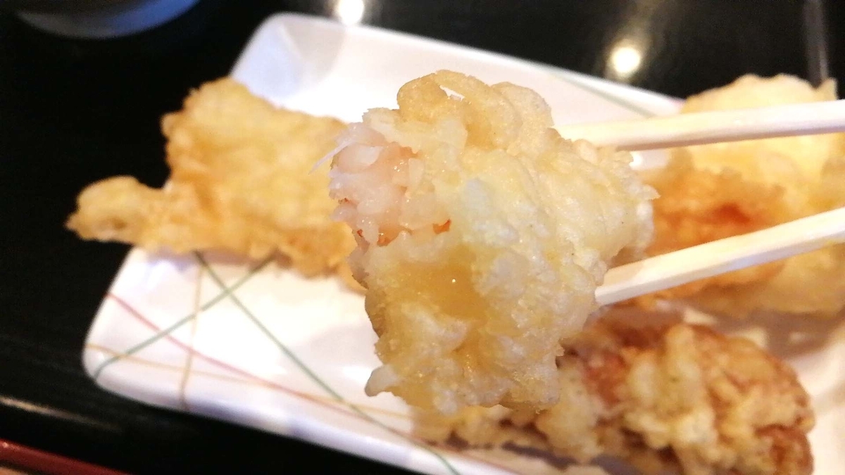 讃岐うどん條辺、海老の天ぷら