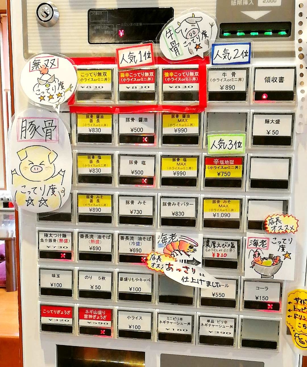 こってり番長のメニュー一覧