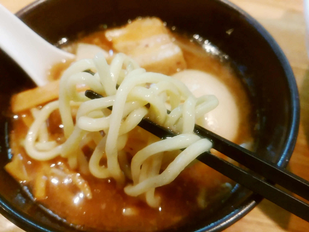 秋田ラーメン「花うさぎ」のつけ麺リフト。自家製麺も美味しい店です。