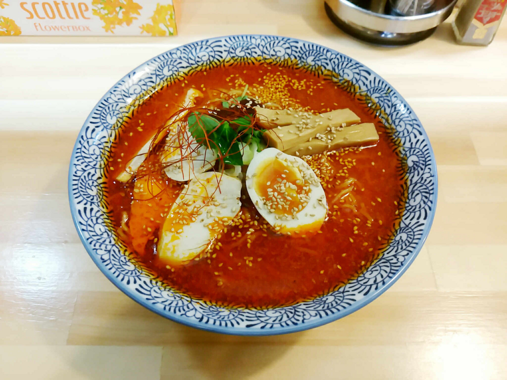 大仙市ラーメン「風よおしえて」の担々麺。シンプルながら美味しい！