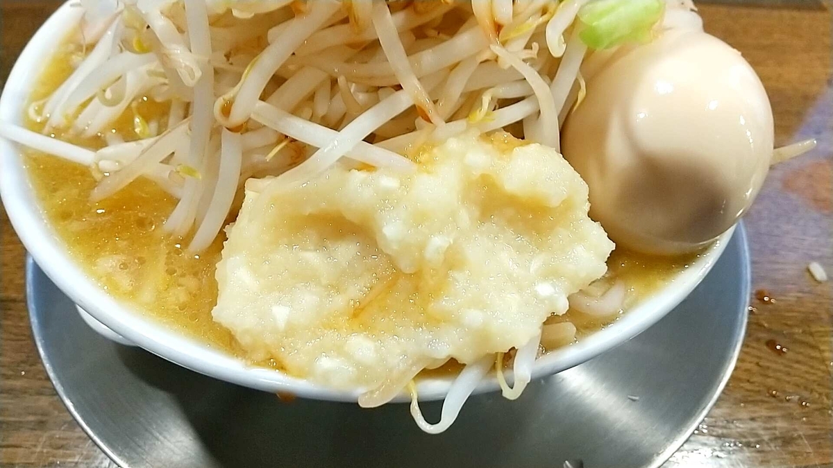 ラーメン男寿狼R13の二郎系、ニンニク増し。ヤバい量ｗｗｗ