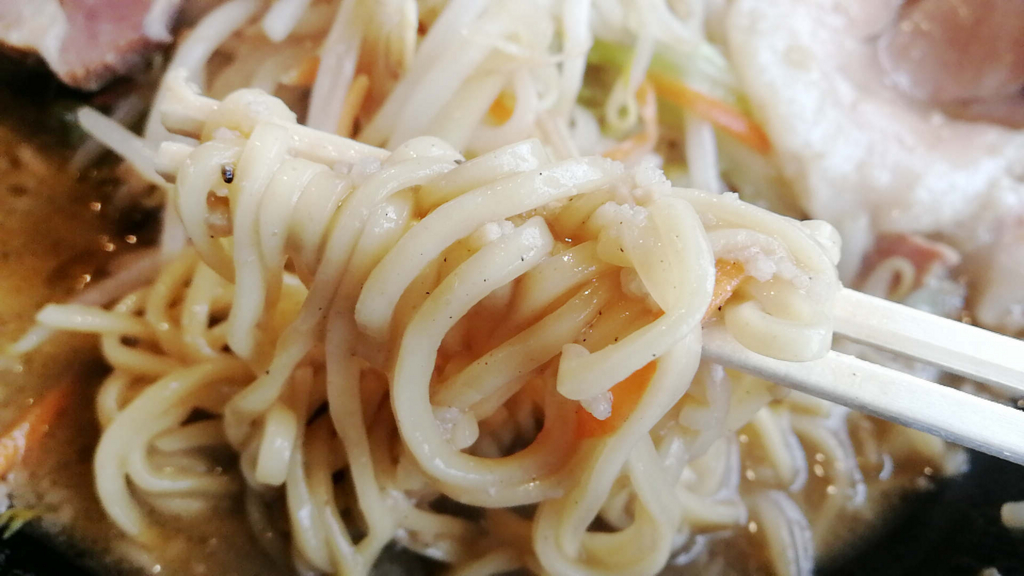 大仙市「味噌麺屋 無弐」の鬼山豚味噌麺。美味しいけど二郎系ではない。