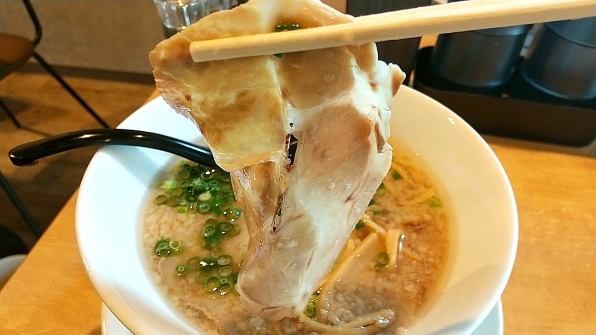 中仙長野の麺屋周（まこと）のチャーシュー。肉の旨味が感じられる！