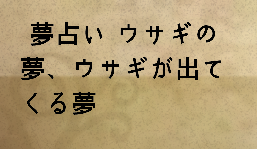 夢占い ウサギの夢 ウサギが出てくる夢 All Of Dream S Blog