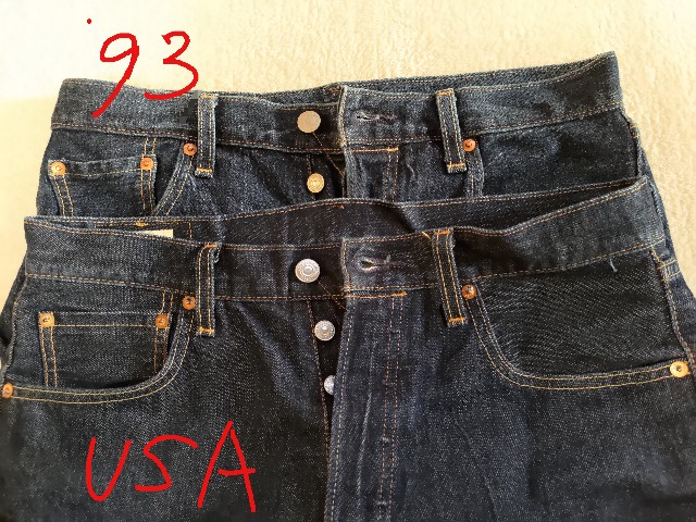 Levi's 501 比較 MADE IN THE USAと501 '93 STRAIGHT - My vintage collection