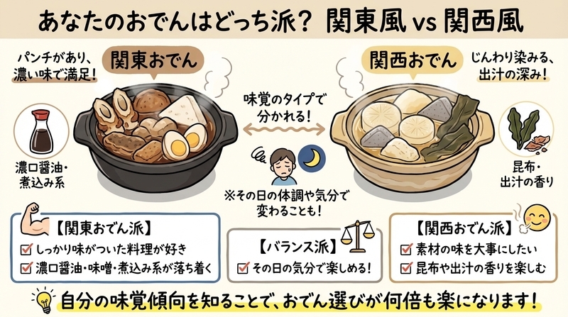 あなたの味覚はどっち派？おでん地域タイプ診断