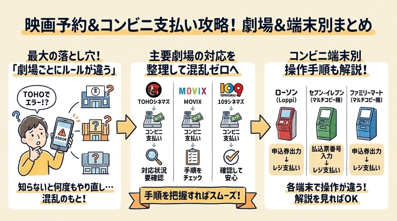 劇場別・コンビニ別の支払い手順を徹底解説