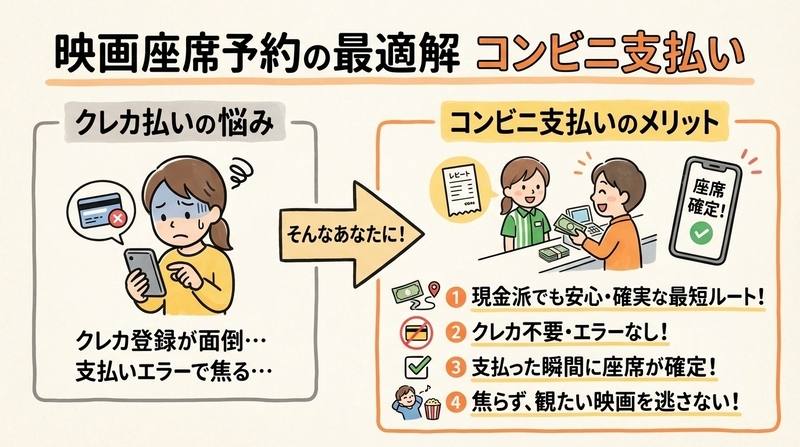 映画予約を「コンビニ支払い」で行うのが最も賢い理由