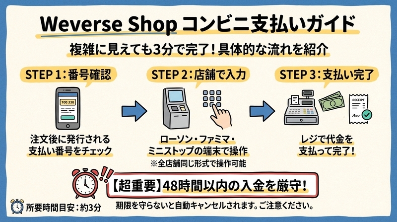 コンビニ支払いの具体的な手順【ローソン・ファミマ対応】