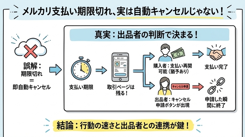 メルカリのコンビニ払い期限が過ぎたペナルティは？解決法を解説
