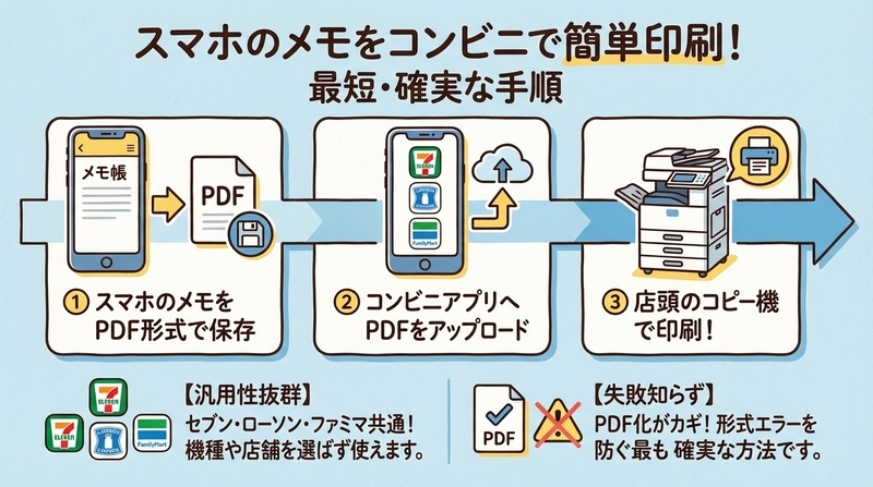 スマホのメモをコンビニで印刷する基本ステップ