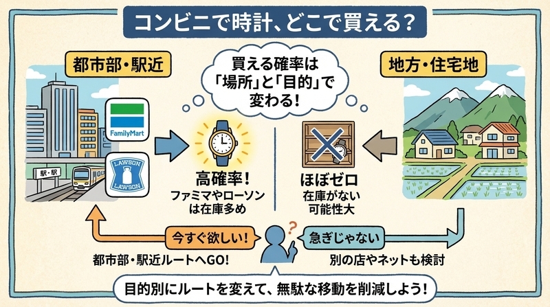 あなたの状況で変わる！コンビニ時計が「あり・なし」診断