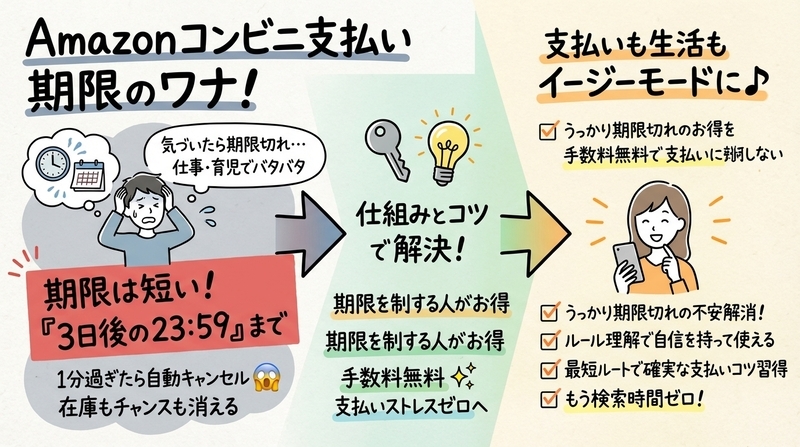 amazonコンビニ支払いはいつまで？3日ルールと忘れ防止策 - Kivaの雑記ログ