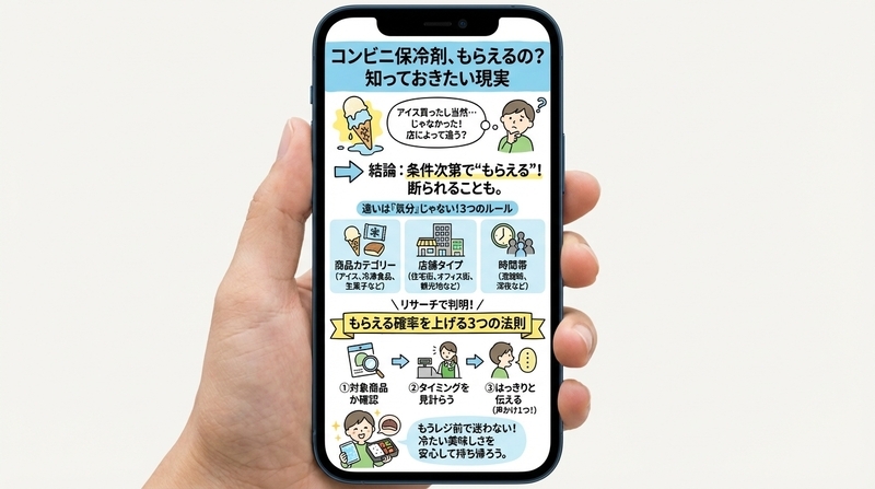 コンビニで保冷剤はもらえる?無料で受け取る条件と頼み方
