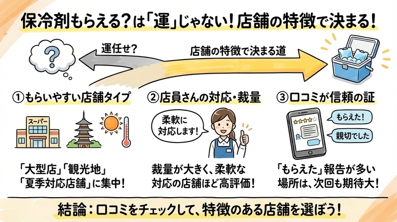 無料で保冷剤をもらえる店舗の特徴と口コミ