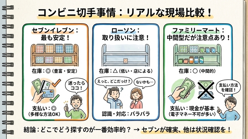 コンビニごとの「切手取り扱い実態」徹底比較