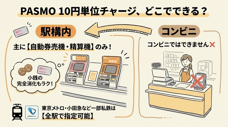 10円単位チャージができる場所一覧【駅別ガイド】