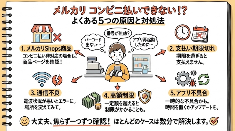 メルカリでコンビニ払いできない原因と解決法｜エラーの真相 - 暮らし
