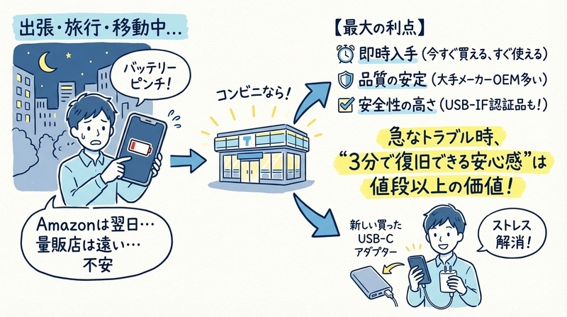 なぜ“コンビニType-C変換”が今、最強の緊急対策なのか