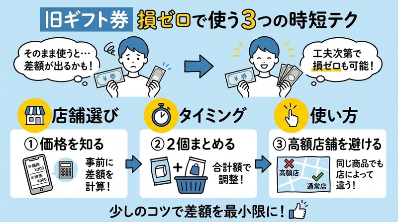 旧券を使うと損する？差額を最小限にする3つのコツ