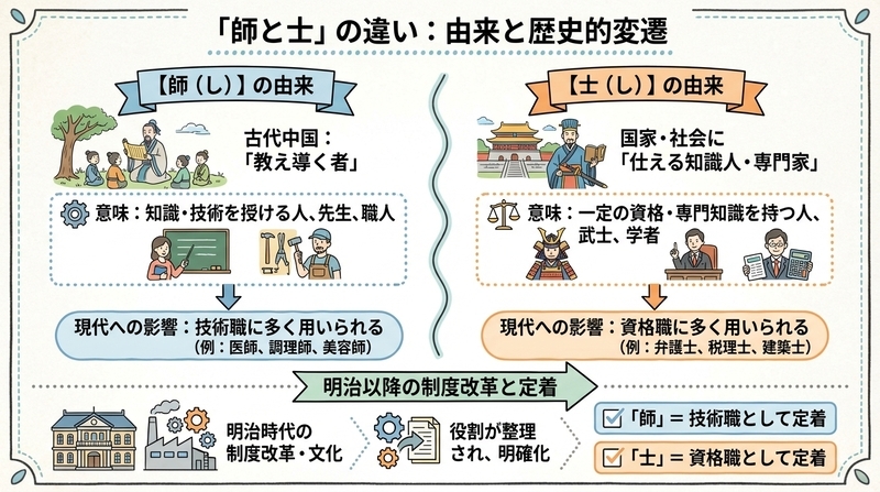 なぜ「師」と「士」で分かれるのか？由来と歴史の深掘り
