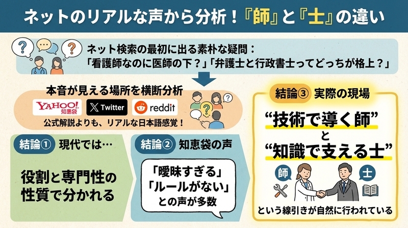 師と士の違いは？知恵袋やSNSで語られるリアルな本音まとめ