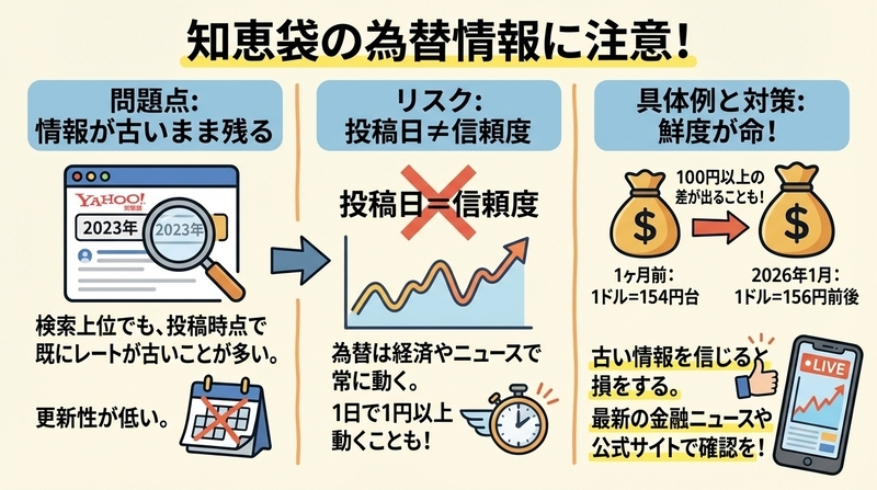なぜ知恵袋の情報は古く、レートがズレるのか？