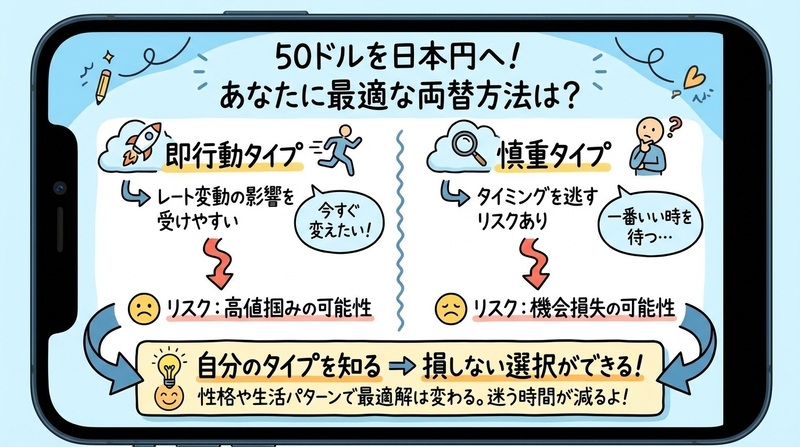 あなたはどっち？50ドル両替タイプ診断