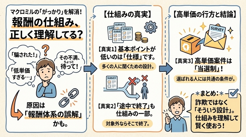 なぜ「騙された」と感じるのか？マクロミルの仕組みと誤解の正体