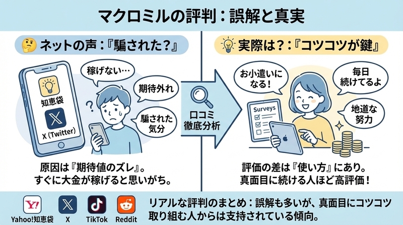 マクロミルは知恵袋でどう言われている？SNSの本音を徹底分析