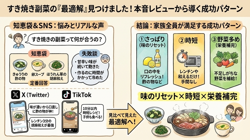 すき焼き副菜は知恵袋やSNSでどう言われている？
