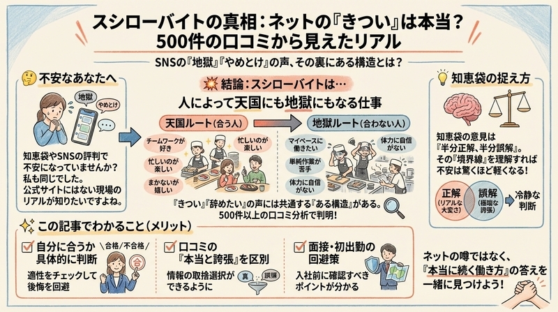 スシローのバイトはきつい?知恵袋の本音を徹底解析