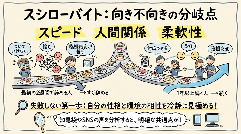あなたはスシローバイトに向いている?タイプ別診断