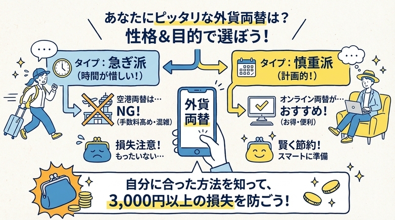 あなたに合うのはどれ？200ドル両替タイプ診断