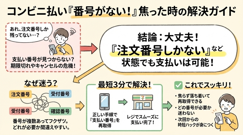 コンビニ払いで注文番号しかない時は？最速対処法と原因 - Beruノート