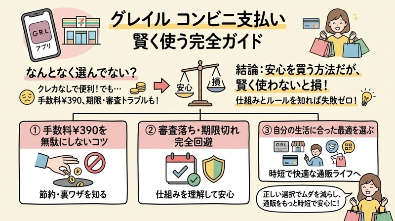 グレイルのコンビニ支払いを徹底解説|手数料の真相と回避法
