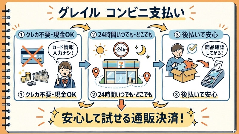 グレイルでコンビニ支払いを選ぶメリット