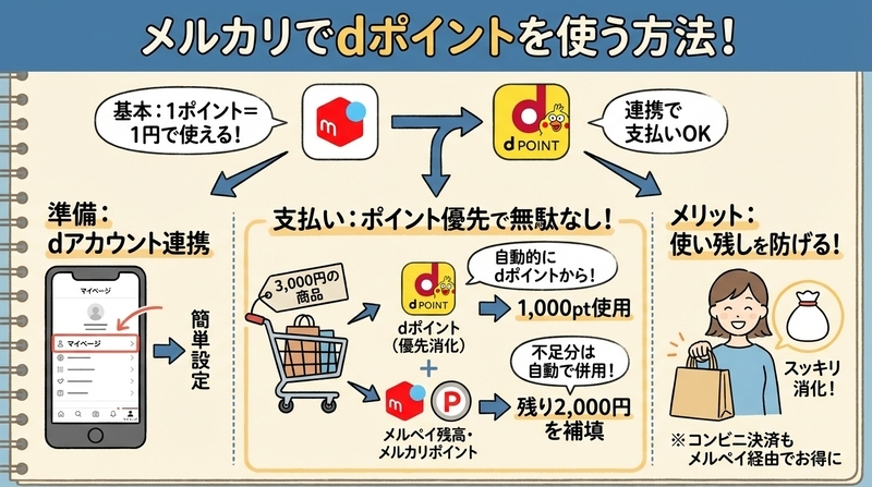 メルカリでdポイントはどう使える？基本の仕組みを解説