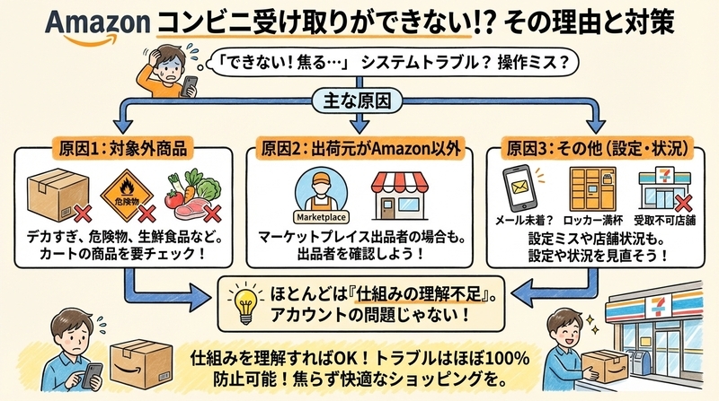 Amazonコンビニ受け取り「できない」はなぜ起こる？最初に知るべき真実