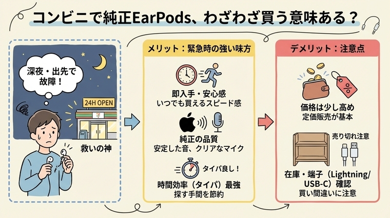 純正EarPodsをコンビニで買うメリットとデメリット